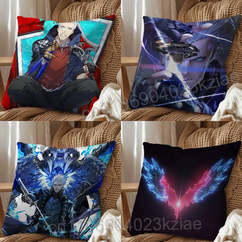 

Power Vergil game Devil May Cry Pillow Case Sofa Living Room Bedroom Headboard Backrest Cushion Square Cushion Nap Time