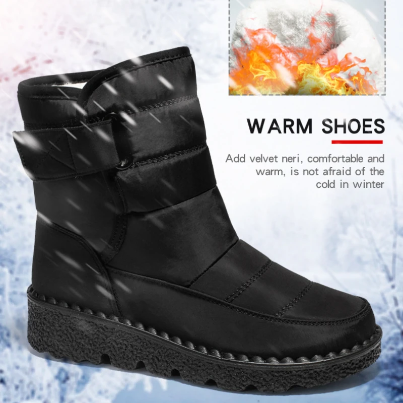 Waterproof Winter Snow Boots Non Slip Boots Women Platform Shoes Outdoor Casual WarmBoots Women Light Cotton Padded Ankle Boots