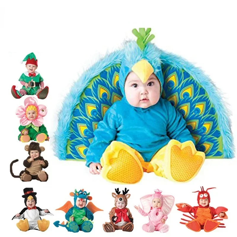 

2024 Halloween Costume Baby Boy Clothes Girls Monkey Polar Bear Romper Kids Clothing Set Baby Hat Socks Toddler Set