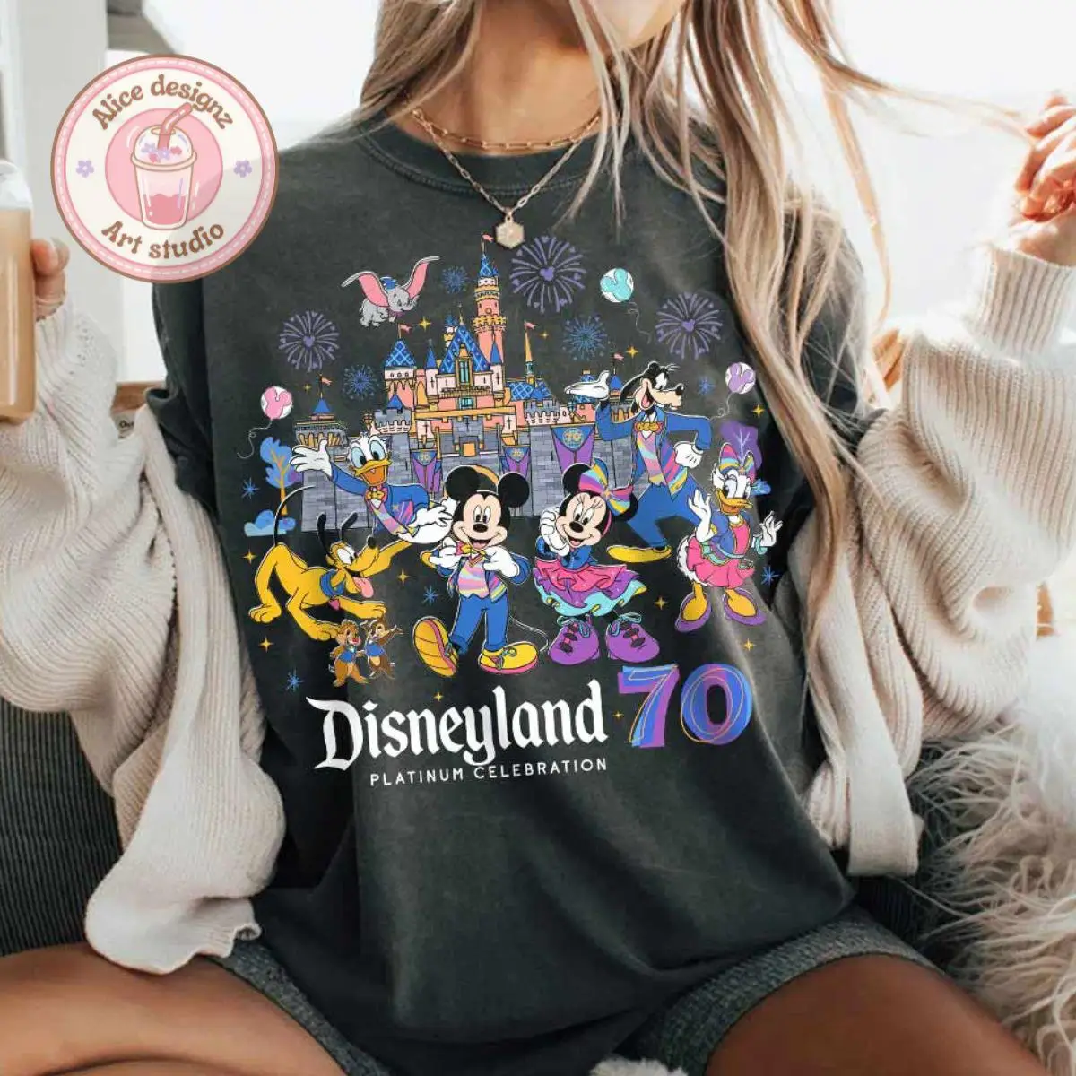 2025 Disney 70th Anniversary Shirt Women's Casual Fashion Sportswear Summer Loose Breathable Comfortable Short Sleeve T-Shirt