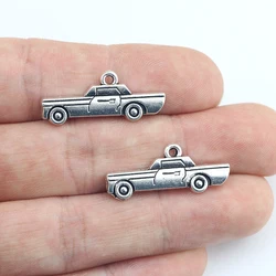 Newest 20Pieces 17*11mm Zinc Alloy Antique Silver Color Car Charms Keychain Necklace Pendant Accessory For DIY Jewelry Handcraft