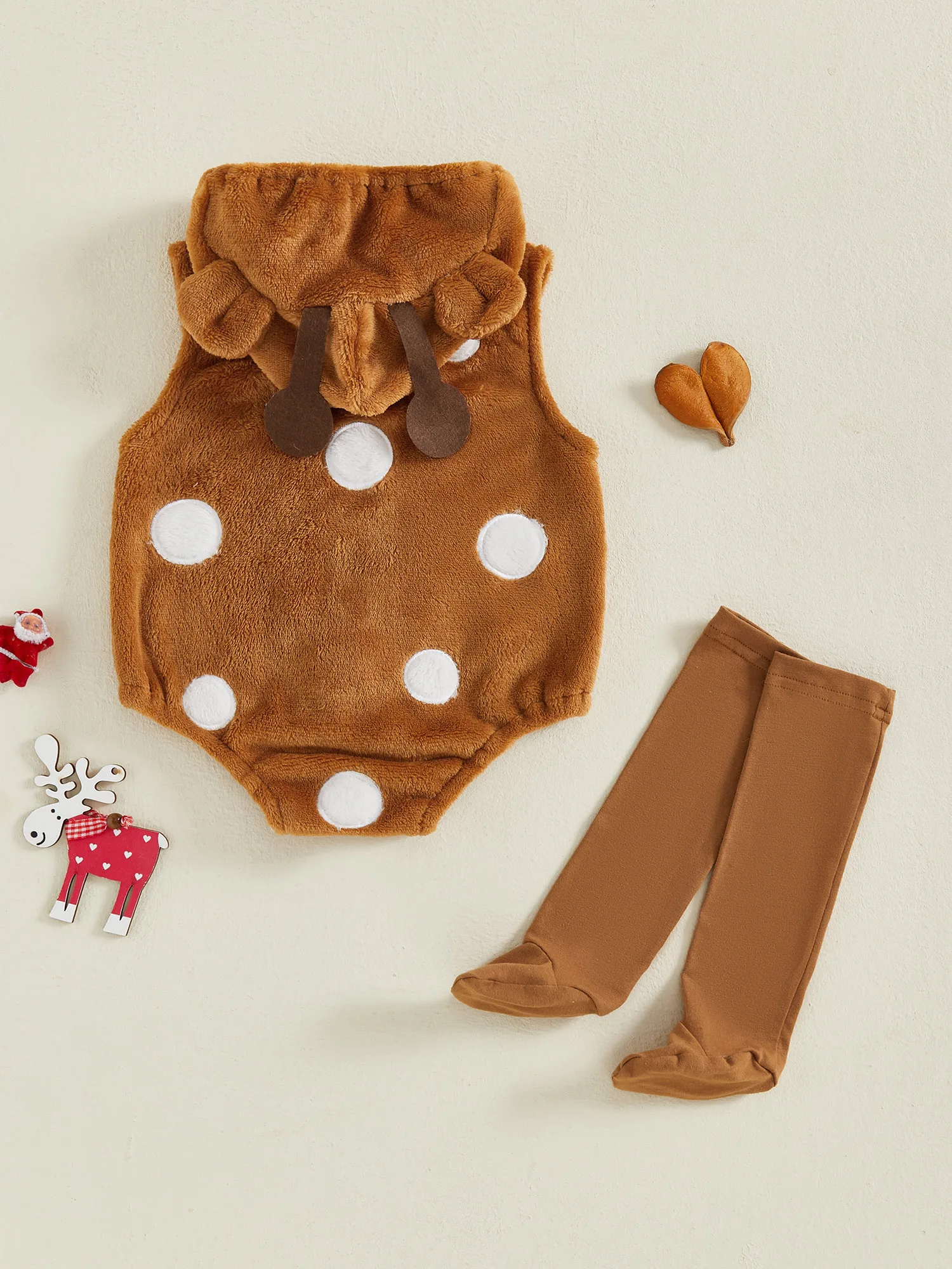 Entzückender Baby-Bären-Strampler mit Kapuze, stilvolles, gemütliches Panda-Kostüm, ärmellos mit passenden Socken für Kleinkinder