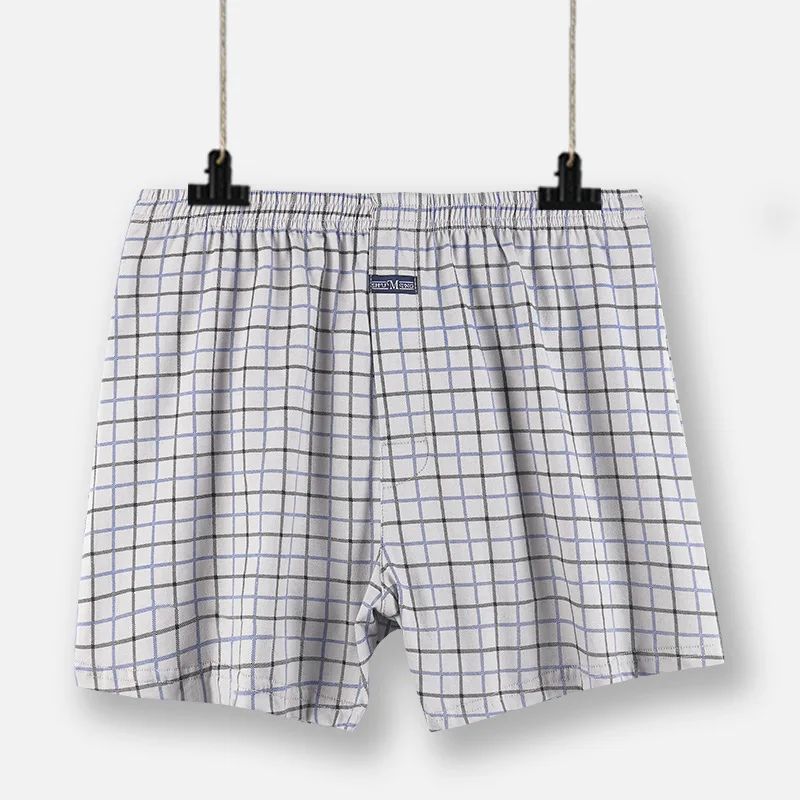 3PCS Men's Boxer Shorts Cotton Plaid 4 Colors High Rise Comfortable Loose Pants for Men Underwear Shorts Men's Panties