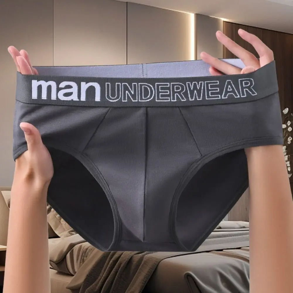 

5PCS Breathable Low Waist Men Thin Panties Briefs Elastic Men's Underwear Male Lingerie Letter Underpants Male