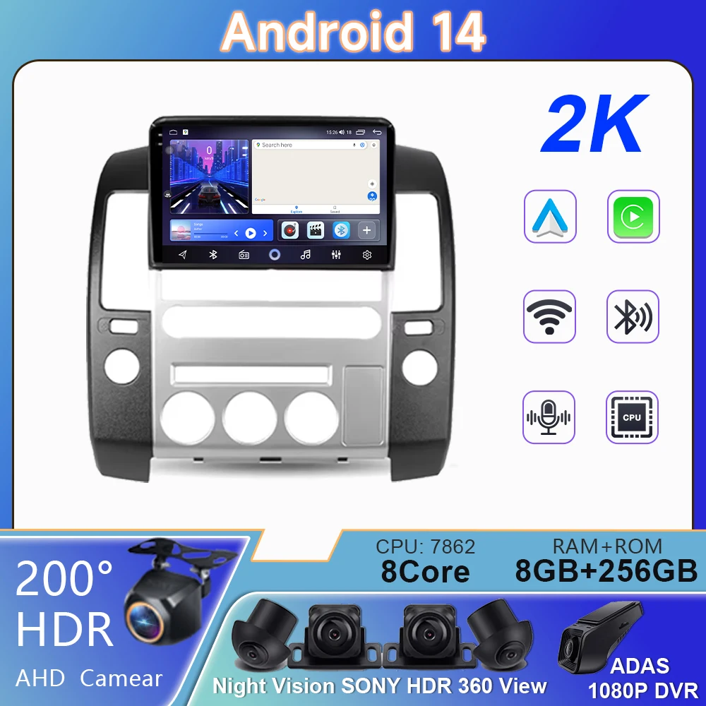 For Nissan Pathfinder R51 2004 - 2009 Video Player Android Auto BT Car Radio Navigation Multimedia Player BT Carplay No 2din DVD