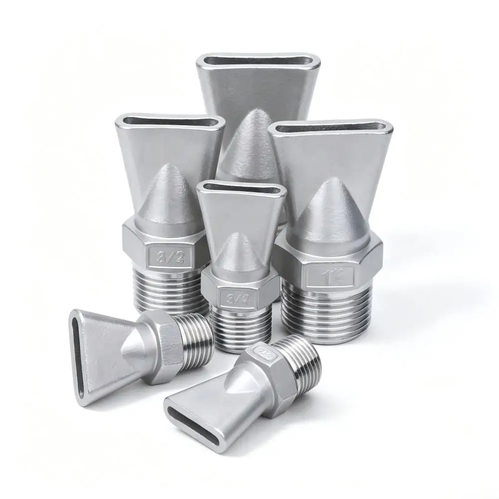 1of4 Industrial Stainless Steel Air Blowing Nozzle Duck Mouth Fountain with New Flat Fan Spray Pattern Atomizing Nozzle