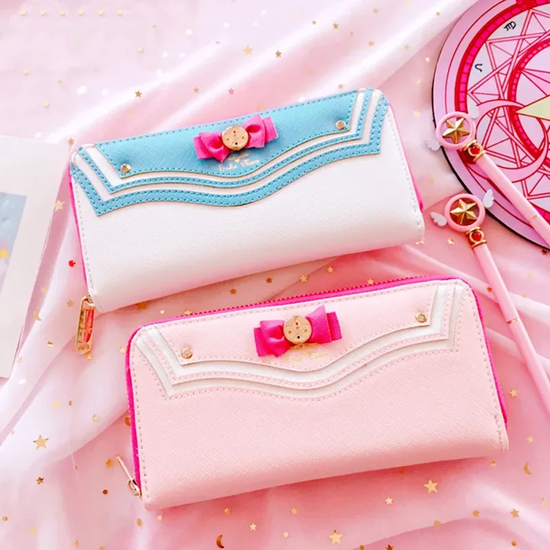 Action Figures Sailor Moon Designer Leather Long Wallet Women Fashion Brand Lady Zipper Purse Lovely Handbag Clutch Female Toy