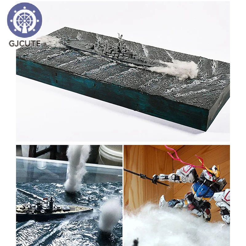 20G Simulated Cotton For Smoke, Dust And Water Splash Effect Tank  Model Firing Explosion Making Cloud Shape Cotton
