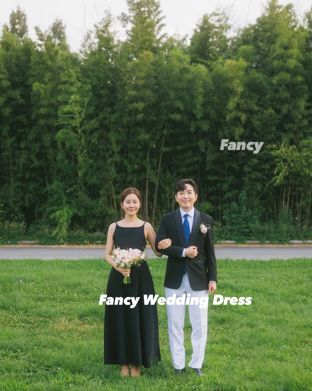 Fancy Simple Korea Wedding Dress Photo Shoot A Line Elastic Satin Bridal Gown Ankle Length 웨딩드레스 Customized