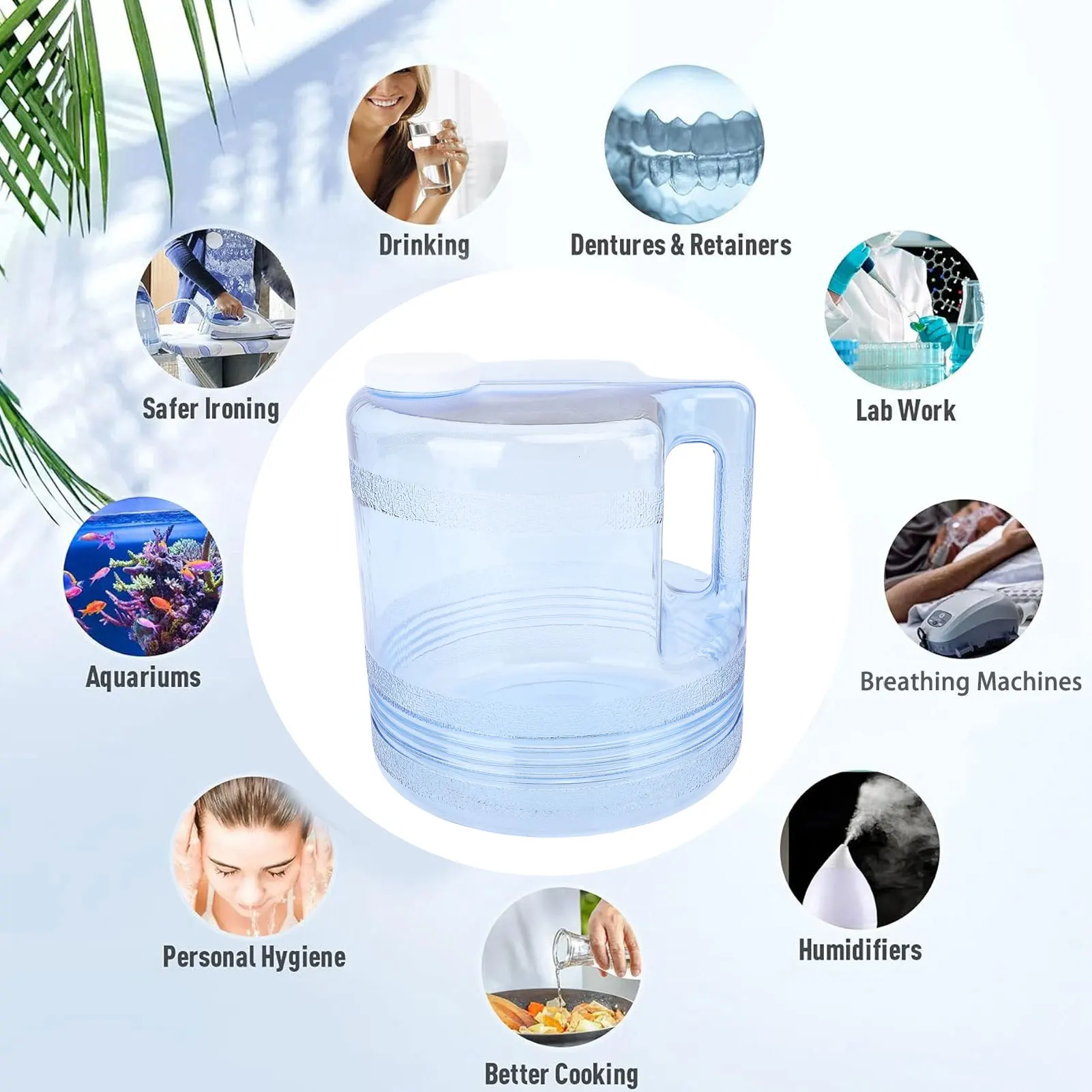 4L Water Distiller Purifier Filter Dispenser Heating Drinking Bottle Softener Stainless Steel Home Appliance Replacement Bottle