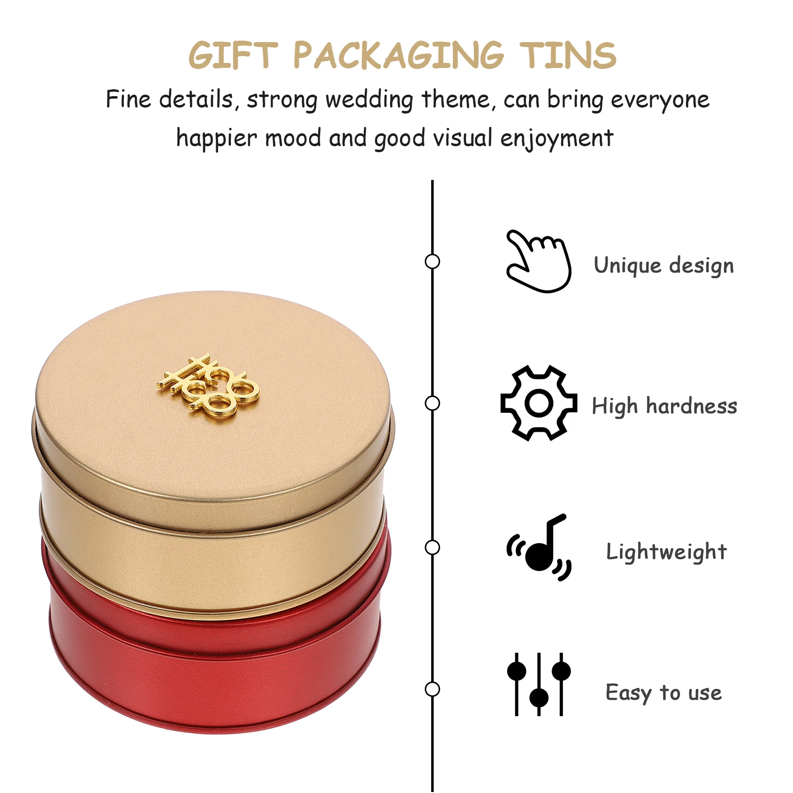 

4 Pcs Tinplate Material Lightweight Portable Wedding Theme Storage Containers Containers ies Gifts