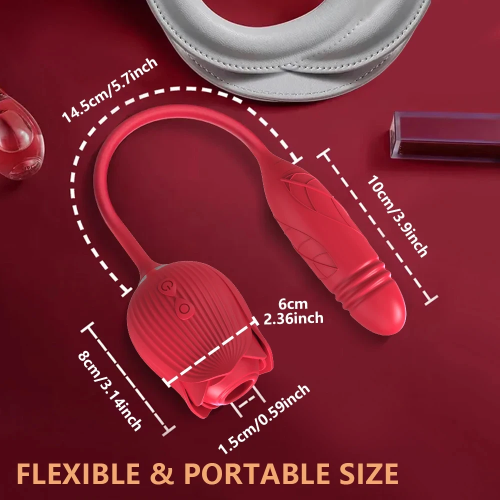 Rose Sex Toy for Women Sucking Vibrator G Spot Clitoris Stimulator Thrusting Vagina Nipple Sucker Vibrating Goods for Adults