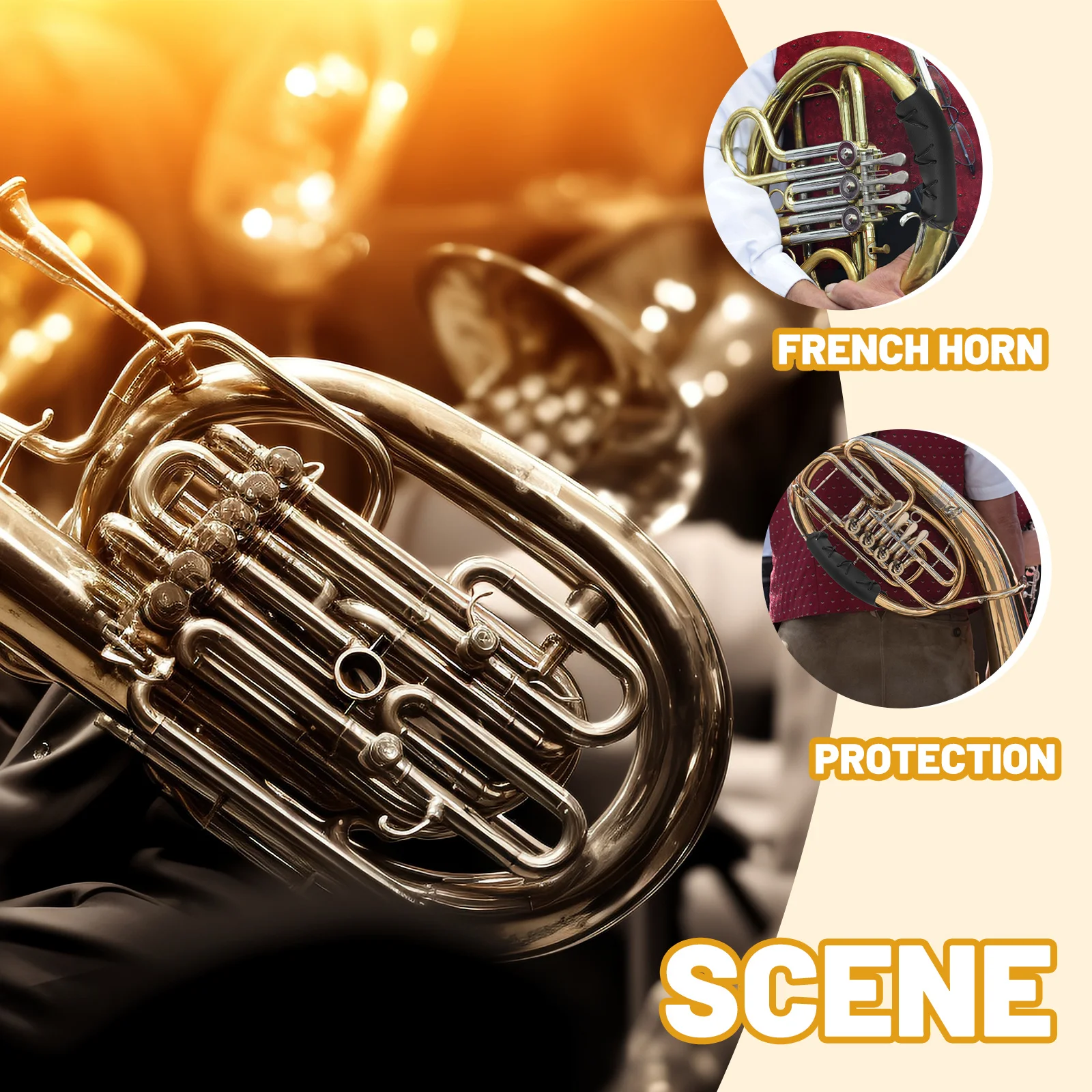 

Protective French Horn Guard PU with Strap Fine Texture Non-Slip Design Ideal Gift for Friends and Families