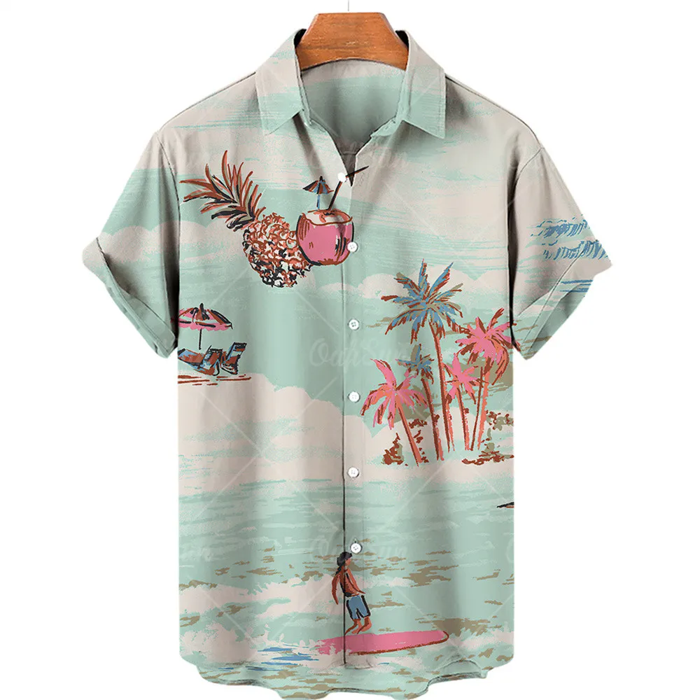 2024 Flower Shirt Hawaiian Men Clothes Loose Breathable Men\'s Shirts Summer Male Street Casual Short Sleeve Tops 5xl