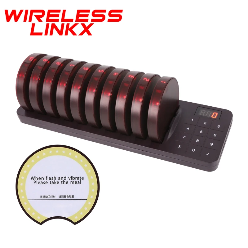 Wireless Restaurant Pager System Queue Calling System Waterproof Buzzers Food Pager For Clinic Coffee Shop Food Truck