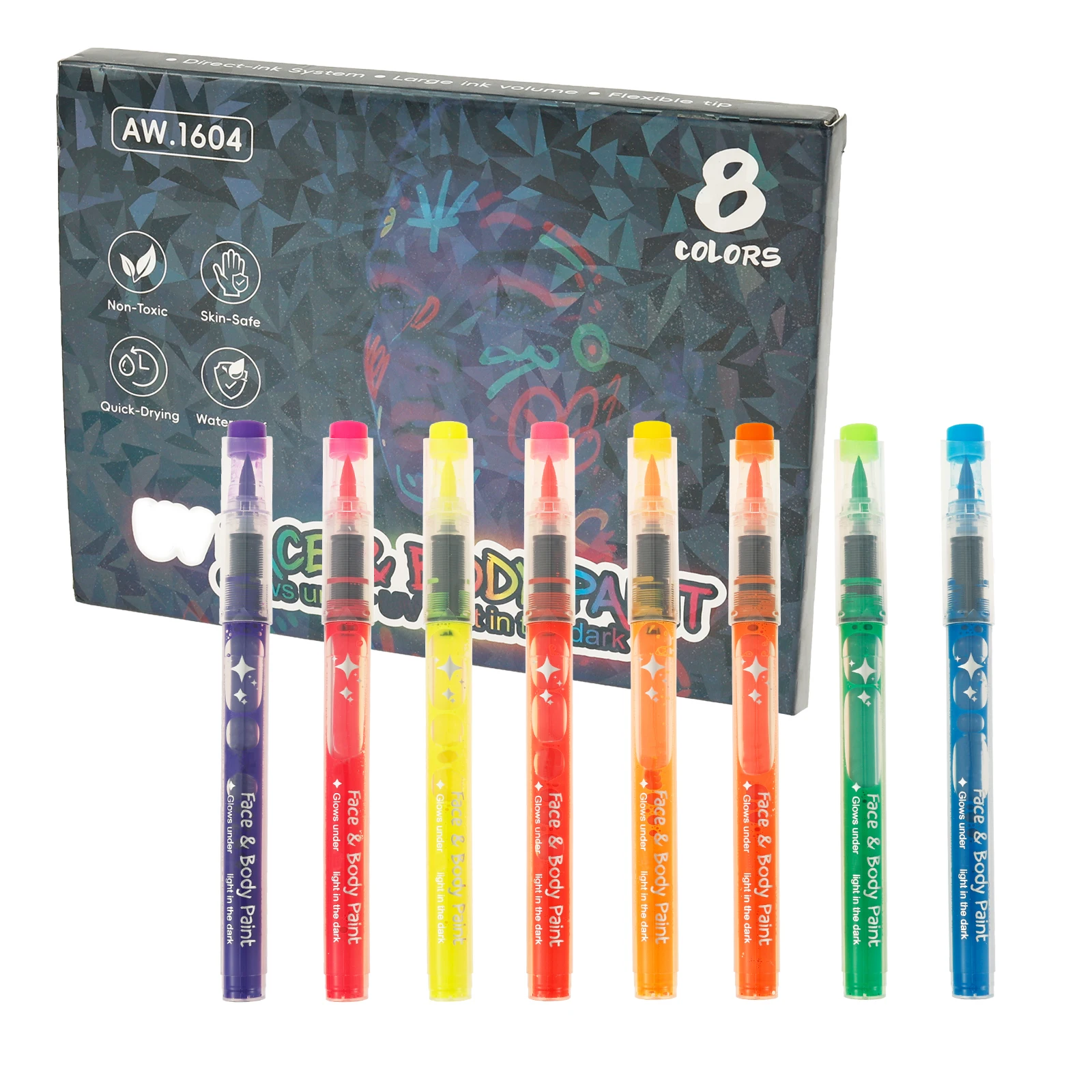 

Face Paint Marker Sweatproof Waterproof Halloween Makeup Body Paint Washable Temporary Tattoo Marker for Club Carnival Party