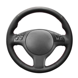 Black Faux Leather Car Steering Wheel Cover for BMW M Sport 3 Series M3 E46 5 Series M5 E39 2000-2006