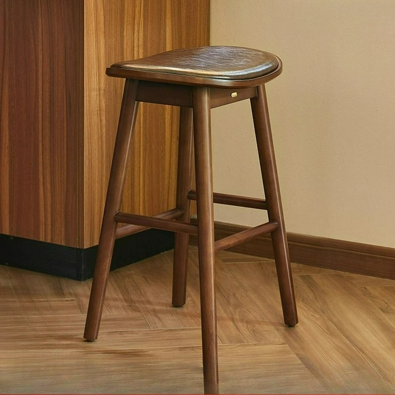 

Solid wood retro bar stool home dining cafe bar chair bar stool high stool American minimalist style light luxury