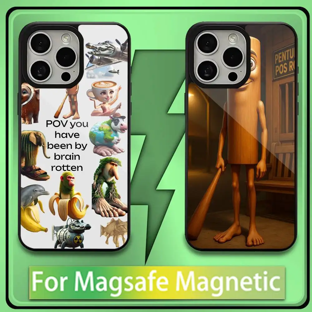 

ITALIANO BRAINROT animal Phone Case For iPhone17,16,15,14,13,12,11,Plus,Pro,Max,Mini Soft Magesafe Magnetic Wireless Charge
