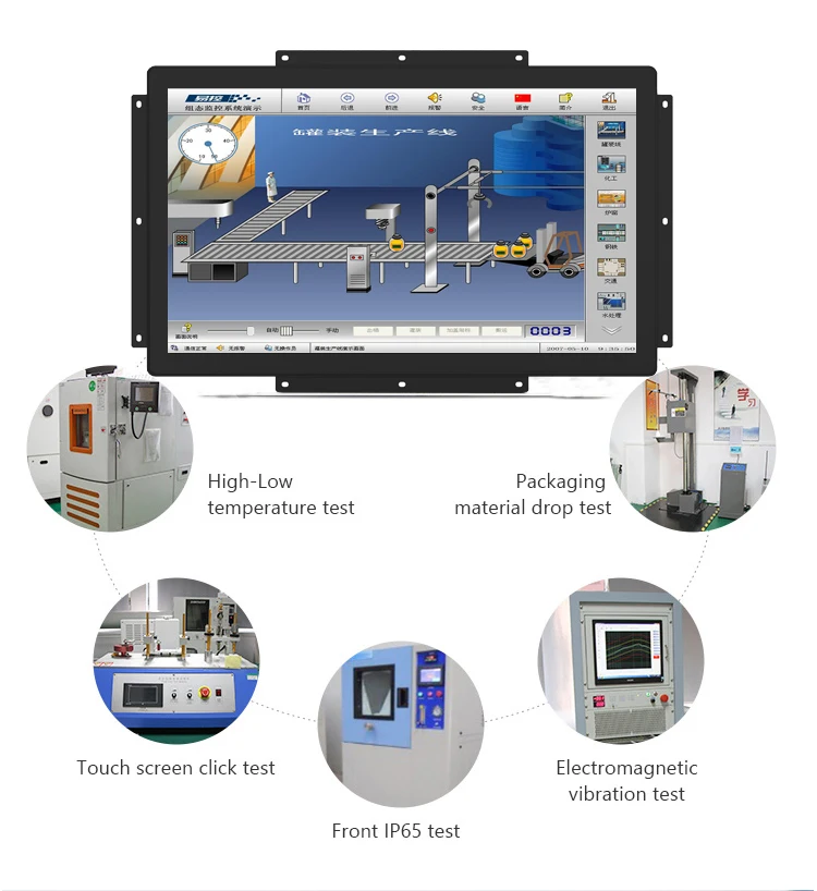15.6 Inch Waterproof J6412 Fanless Embedded Industrial  PC 2 Lan 6*RS232 RS485 Dual Display Touch 1920x1080 Stock