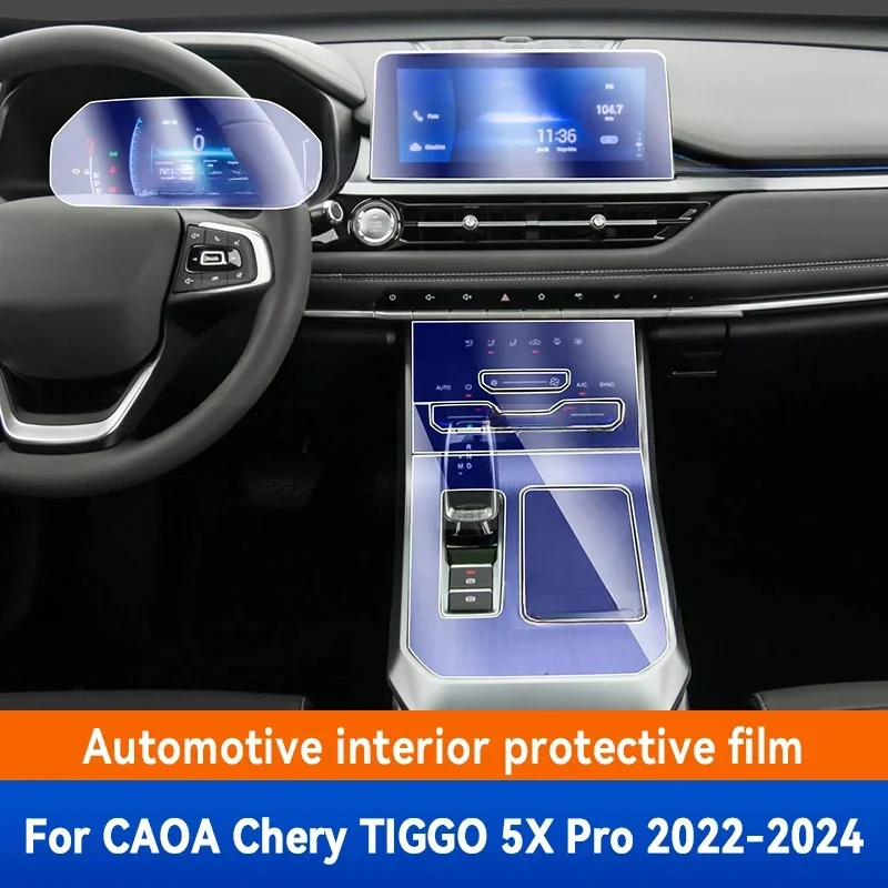 Car Door Center Console Media Dashboard Navigation TPU Anti-scratch Protector Film For CHERY TIGGO 5X Pro 2022-2024 Car Interior