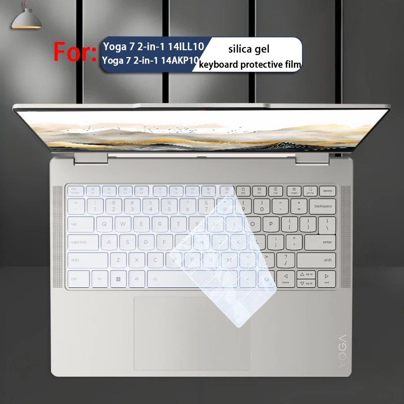 For Lenovo Yoga 7 2-in-1 14ILL10/14AKP10 Silicone Keyboard Film Yoga 7i Gen10 14 Laptop Screen Protective Film HD Anti-Blue Film