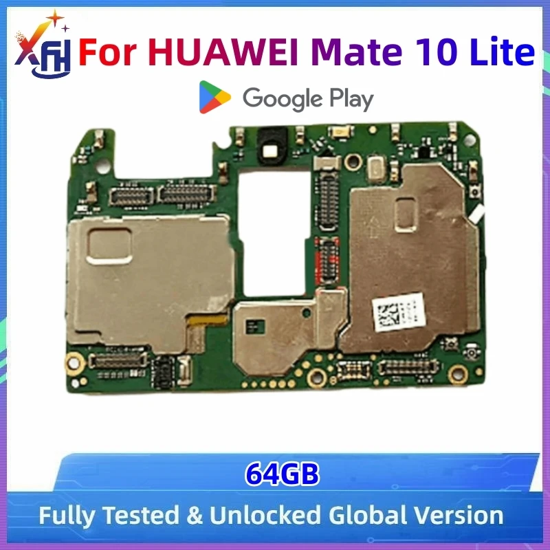 Motherboard for Huawei Mate 10 Lite, Original Unlocked Logic Board, 64GB ROM, with Google Playstore installed