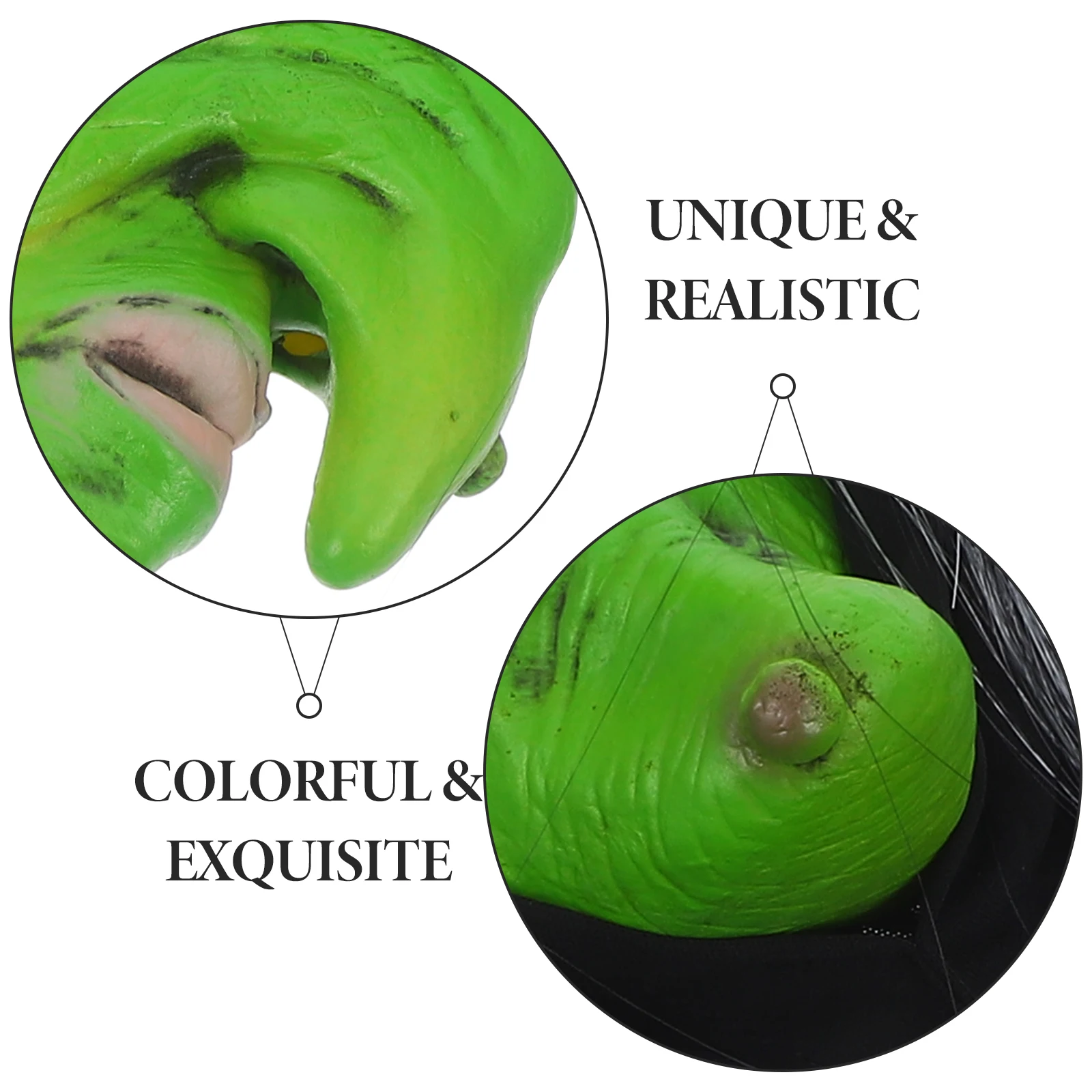 La máscara de brujas tiene disfraces, mascarillas para disfraces, accesorios, Halloween, Horror, verde, divertido