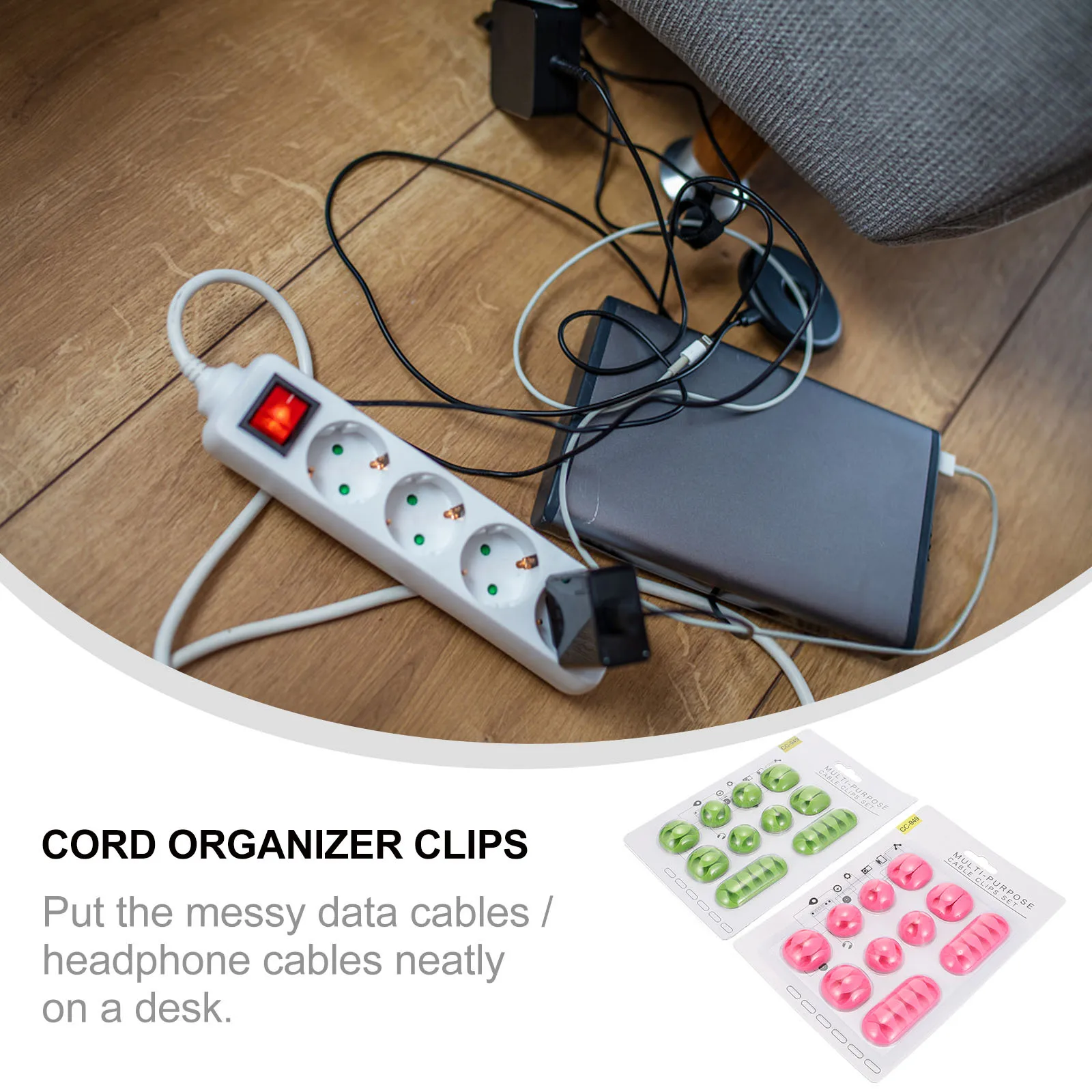 

20Pcs Cable Clips Cord Organizer Self Adhesive Cable Management Holder for Desktop Wall Charging USB Wire Wire Cord Organizer