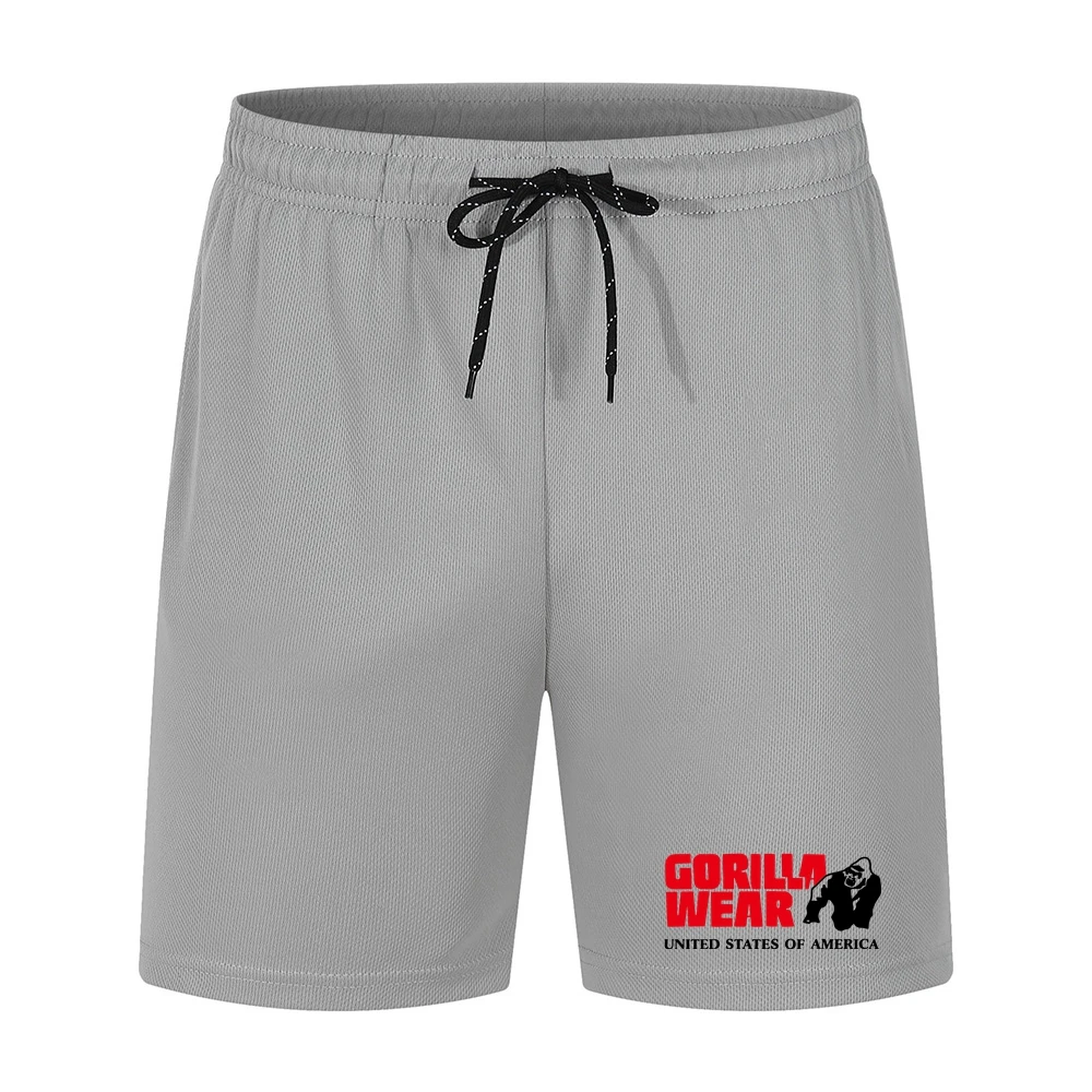 Pantalones cortos de culturismo para hombre, ropa deportiva de malla de secado rápido para gimnasio, novedad de verano