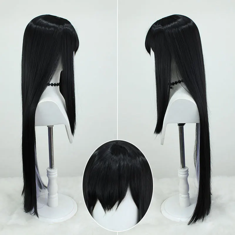 هونكاي ستار السكك الحديدية داليا كونستانس شعر مستعار تأثيري أسود-أرجواني طويل مستقيم الشعر النساء هالوين حفلة لعب الأدوار بيروكات صناعية #3