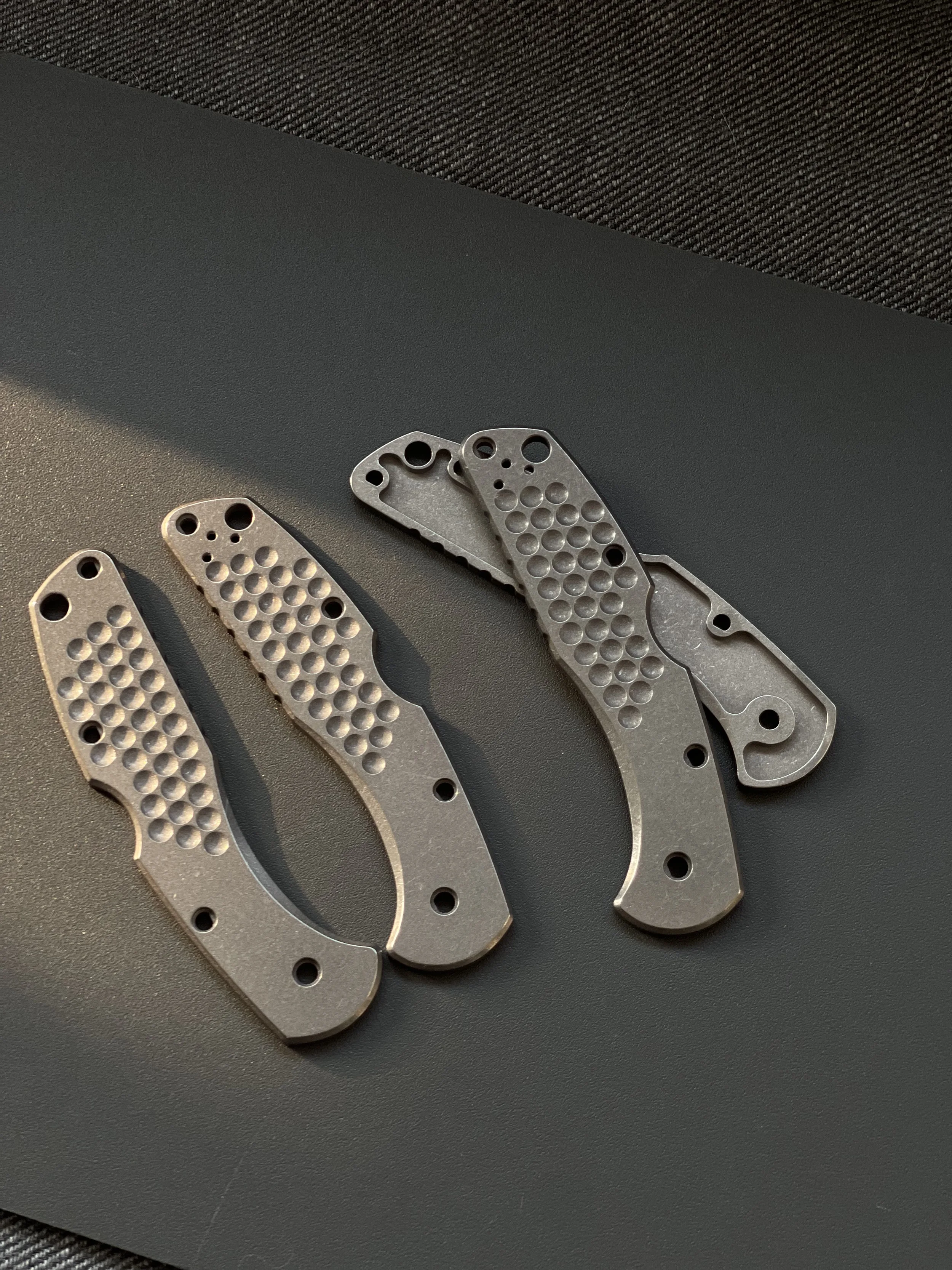 1 Pair Titanium Alloy Scales for Spyderco C11 Delica (Scales Only. Knife and Screws not Included)