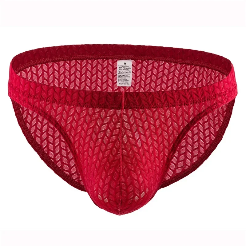 5PCS Men Briefs Sexy Underwear Nylon Solid Soft Lace Breathable Summer Bikini Jockstrap Low Rise Pants Trunks Underpants