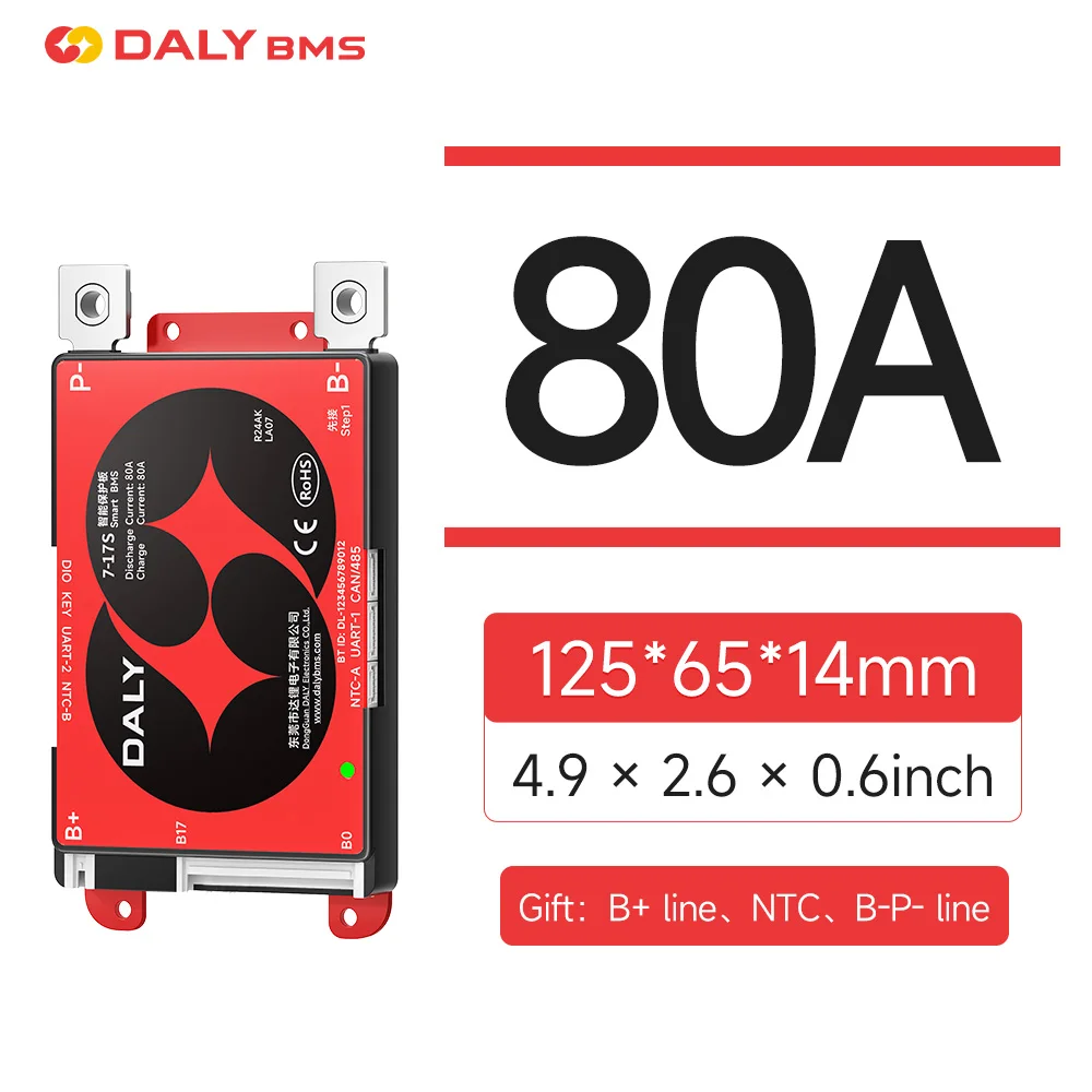 Daly Smart BMS 4S 8S 24V Lifepo4 100A BMS Build-in BT Bateria De Lifepo4 BMS 4S 12V with Bluetooth APP image 3