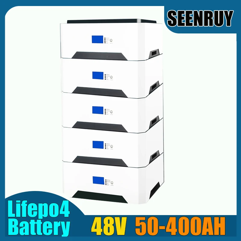 SEENRUY 48V 50AH 100AH 150AH 200AH  300AH 400AH LIFEPO4 with BMS 100A 200A for Home Energy Storage System UPS Emergency Power