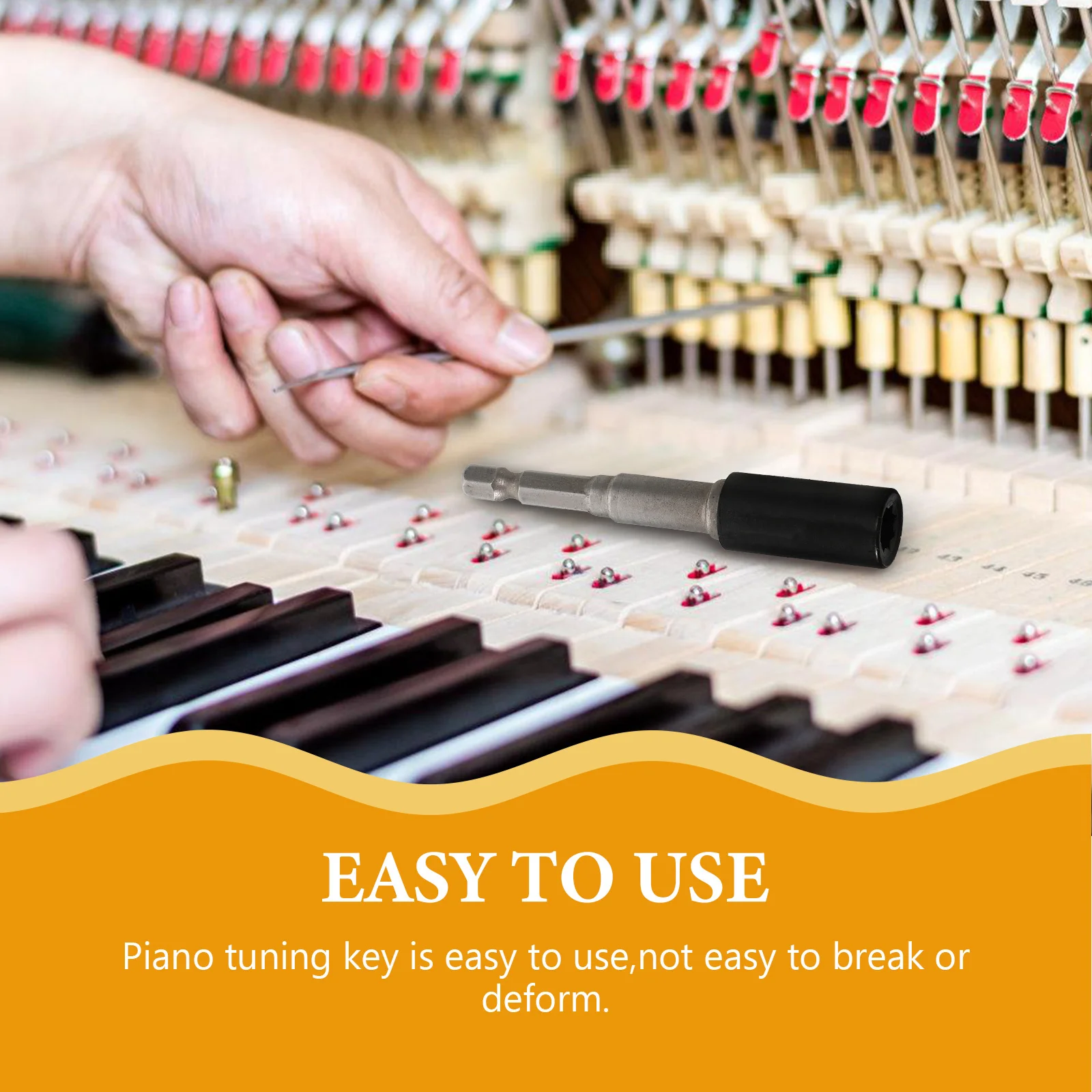 

1Set Piano Tuning Pin Removal Tool Durable High Strength Piano Tuning Socket Power Tool Wrench Professional Tuner Accessory