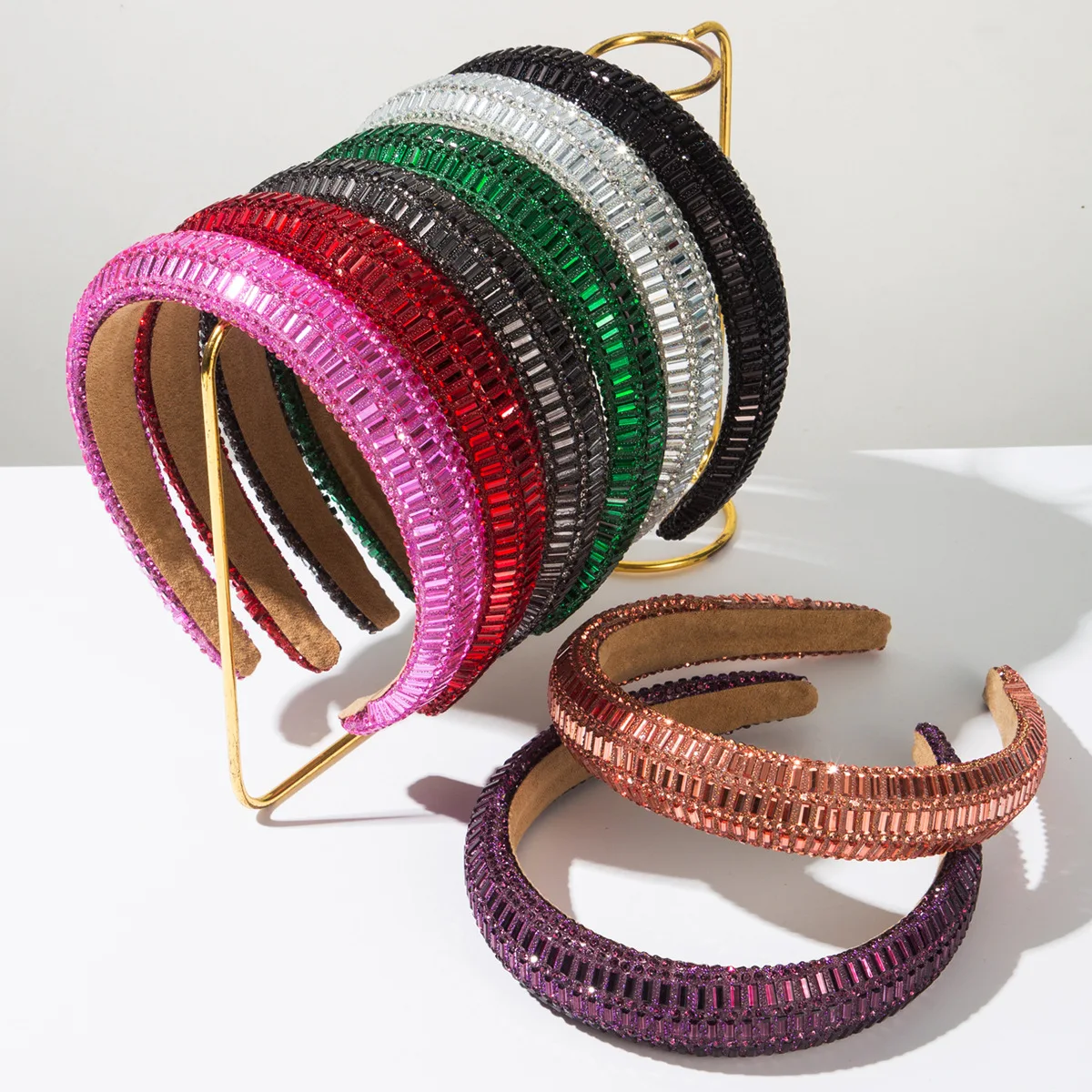 

Black Fashion Rhinestone Headbands Padded Diamond Sparkle Crystal Beaded Headband Hair Bands Gifts Hair Accessories Women Girls