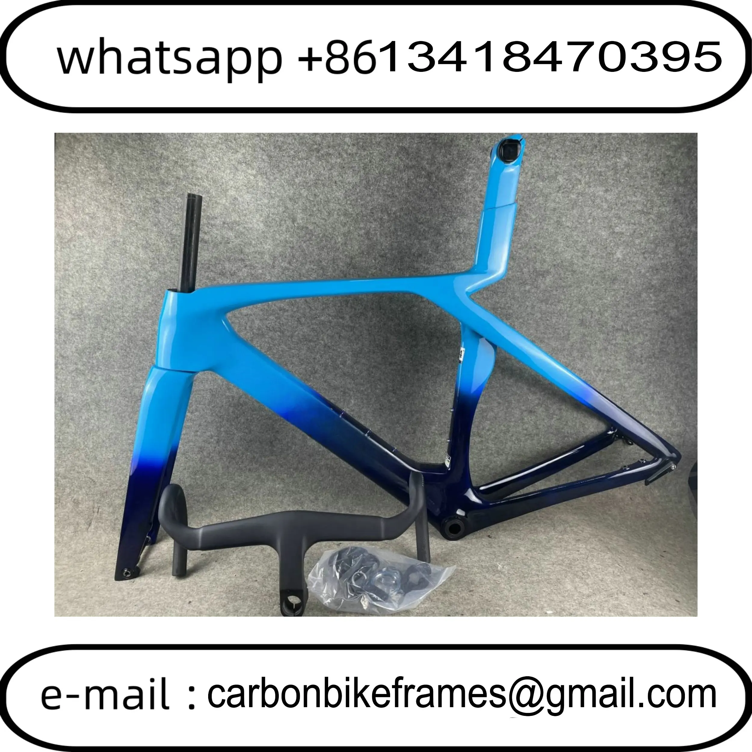 

Blue SLR GEN7 Bike Frames Road Carbon Frame T1000 T47 Disc Brake Racing Bicycle Frameset+Handlebar