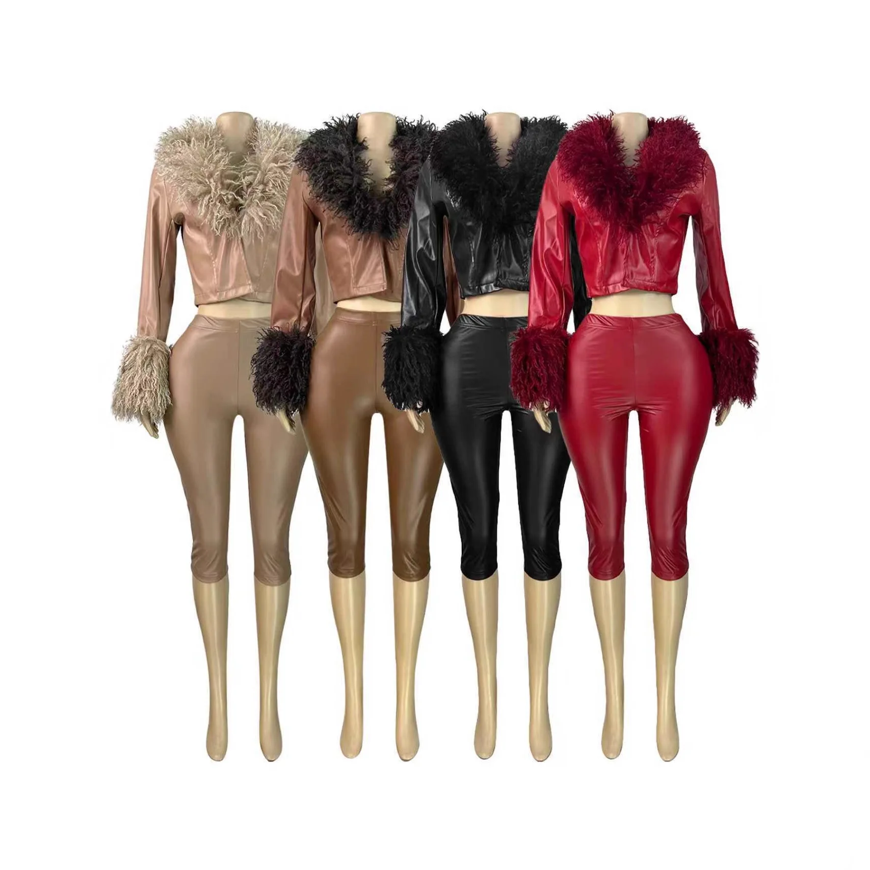 

Pant Women Short Pants Slim Fit Sexy Elastic Waist Pu Straight Trousers Y2k Streetwear Work Hip Wrap Faux Leather Summer 2026
