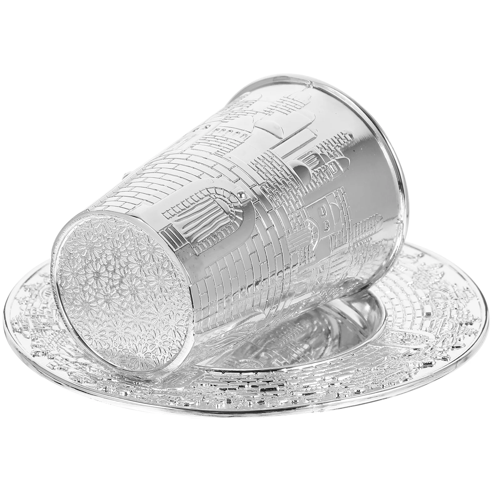 

Prayer Cup Set Whiskey Gifts Havdalah Holy Grail Metal Offering Zinc Alloy Supplies Passover Silver Plated