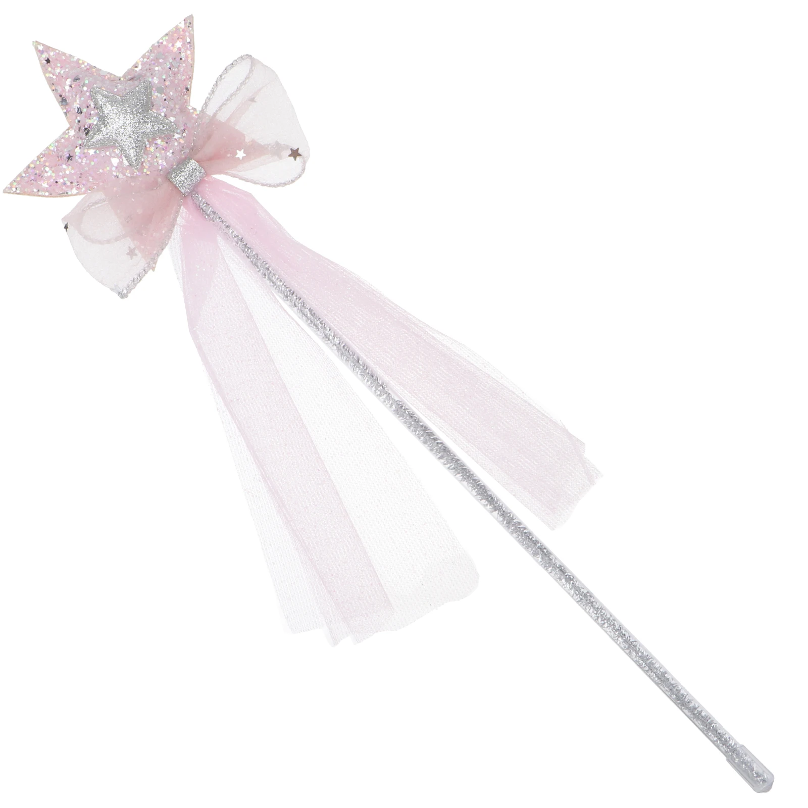 

1pc Wand Props Pink Fairy Star Tassel Kids Party Toys Gauze Plastic Material Live Performance Kindergarten Amusement
