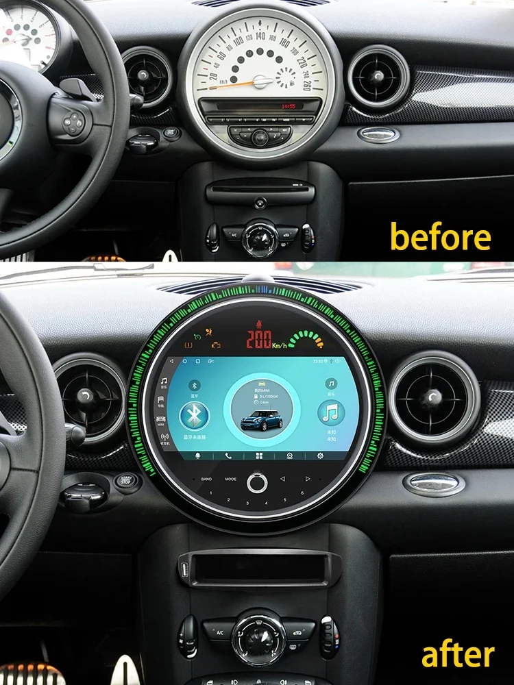 11.8 Inch For BMW MINI R56 R60 2007-2014 Car Radio Android 14 Screen GPS Video Stereo Navigation Multimedia 4G WIFI Carplay Link