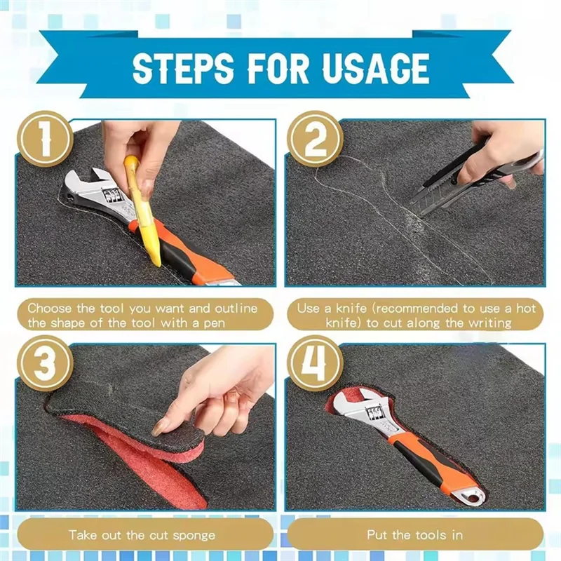 

ABNM для органайзера для ящика для инструментов — амортизирующие листы пенопласта EPE (2 шт.), настраиваемая защитная амортизация 400X300x25 мм