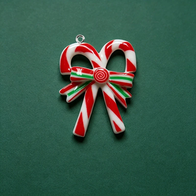 10Pcs Christmas Candy Tree Cane Resin Charms Pendants For Jewelry Making Accessories DIY Earrings Necklace Keychain view 3