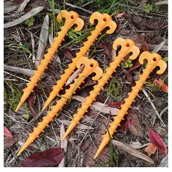 Clavos de tienda de campaña al aire libre, clavos de tierra, estacas de clavos de tornillo, clavijas de arena de plástico, estacas de tienda de playa