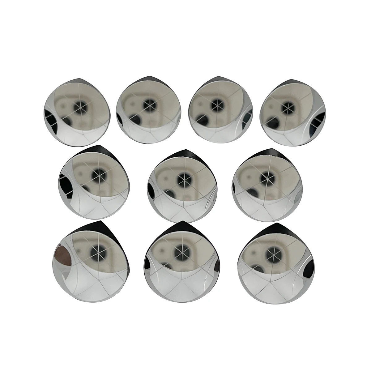 Prata Revestido Corner Cube Trihedral Reflector Arc Secs Return Beam Prism Diâmetro 25.4 mm 10 Pcs