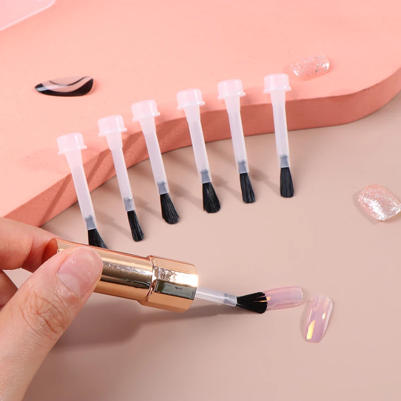 25 pz/scatola pennello per smalto usa e getta bottiglia per smalto pennello di ricambio pennello per nail art applicatori liquidi strumenti per manicure