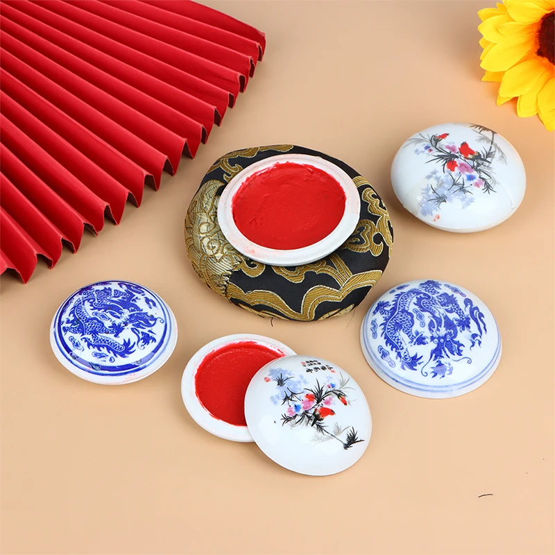 Cahiers de peinture chinoise de boue de calligraphie et d'impression, sceau de calligraphie, style prairie, cinabre rouge, huile de boue d'impression, 1PC