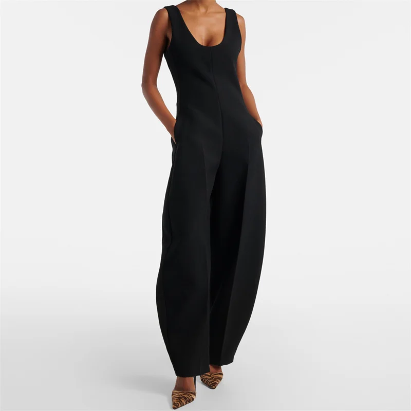 

Women's jumpsuit New high waisted slim fit straight leg pants for the summer of 2026 Curved women's pants y2k Bodysuit women