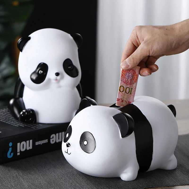 

Panda Safe Money Boxes Kids Lucky Mini Family Kawaii Saving Organizer Euro Coin Piggy Bank Secret Toy Tirelire Home Decoration